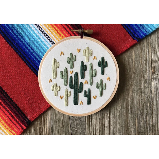 All The Cacti Embroidery Art - Favor & Fern