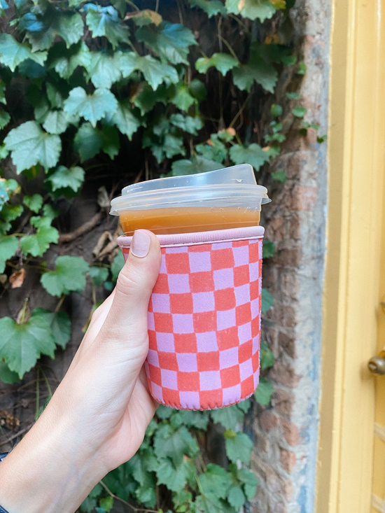 Gingham Iced Coffee Sleeve: Medium