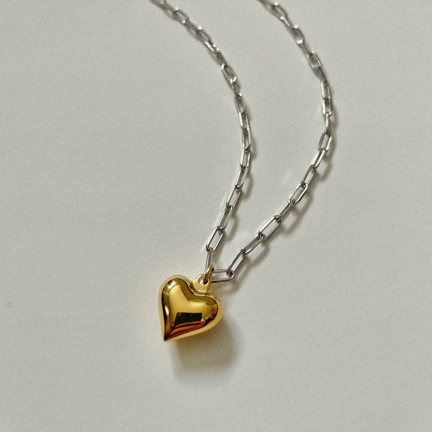 Chunky Heart Necklace- Gold Heart