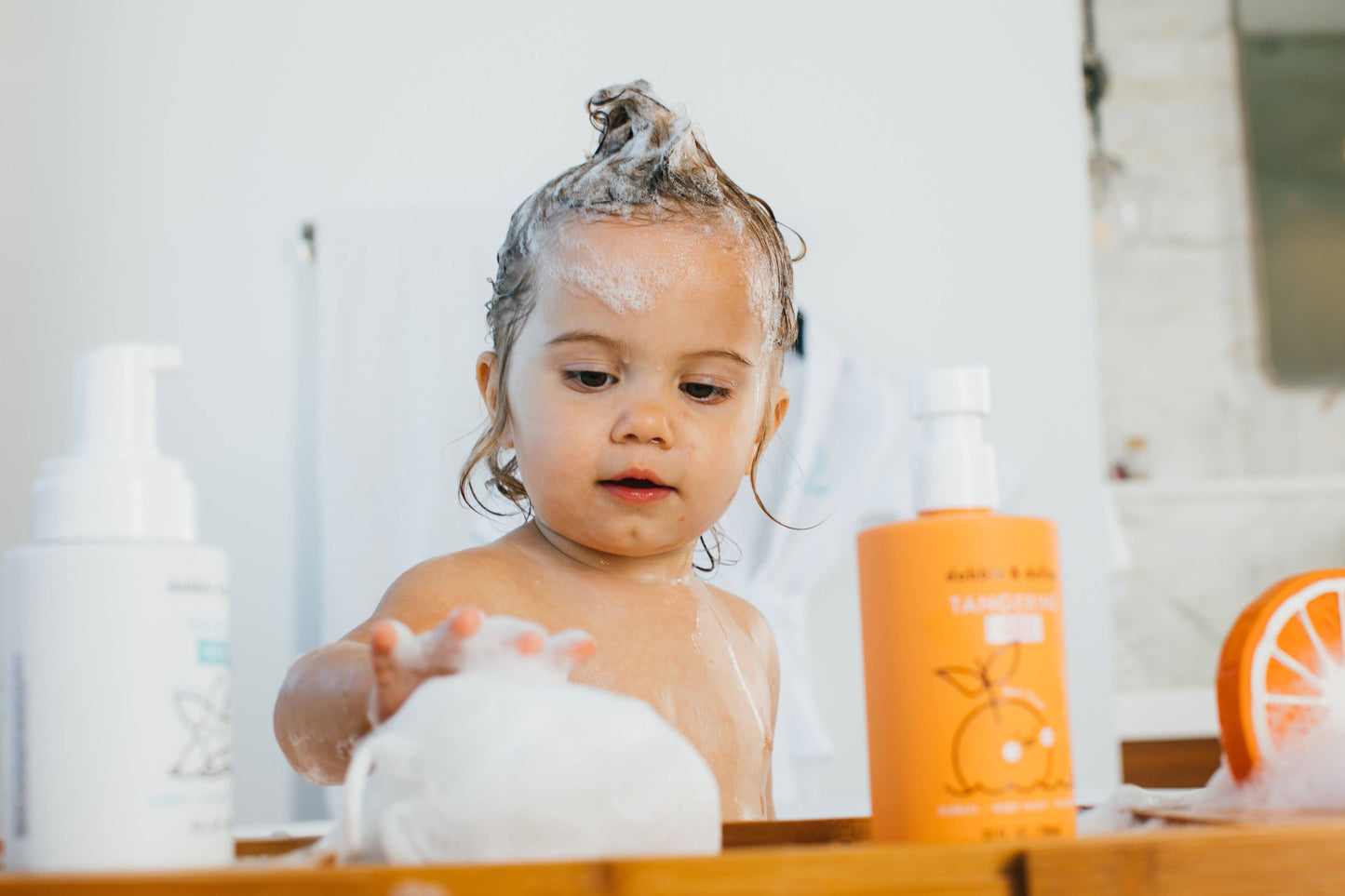 All-Natural Tangerine Shampoo, Body Wash & Bubbles