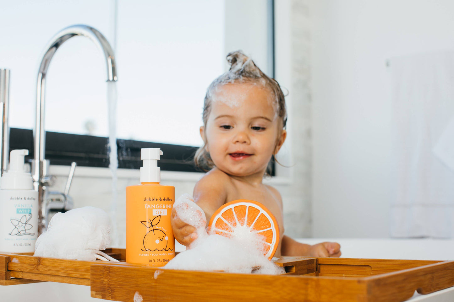 All-Natural Tangerine Shampoo, Body Wash & Bubbles