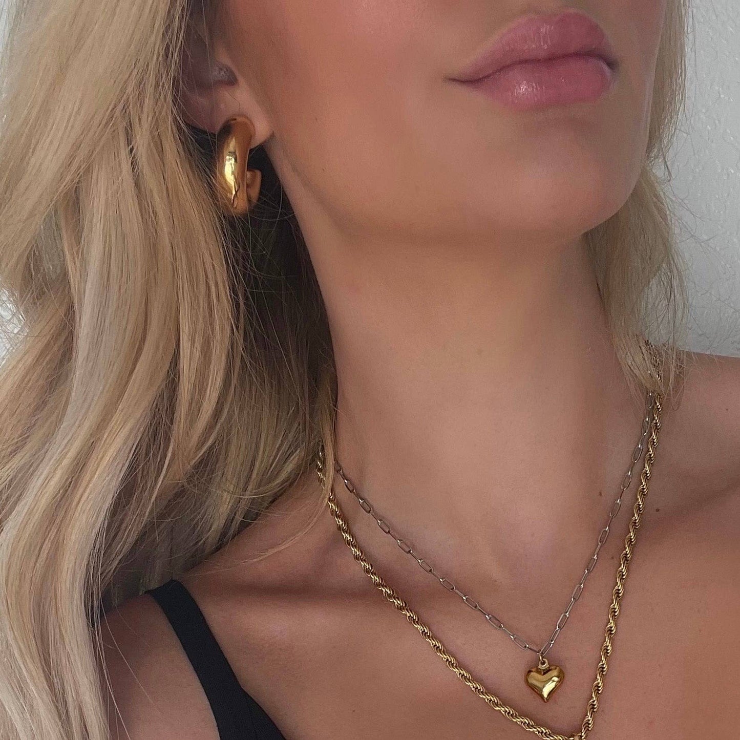 Chunky Heart Necklace- Gold Heart