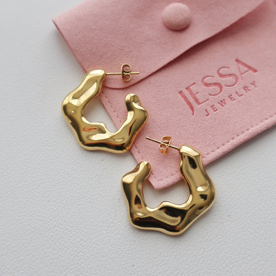 River Hoops | Statement Gold Hoops