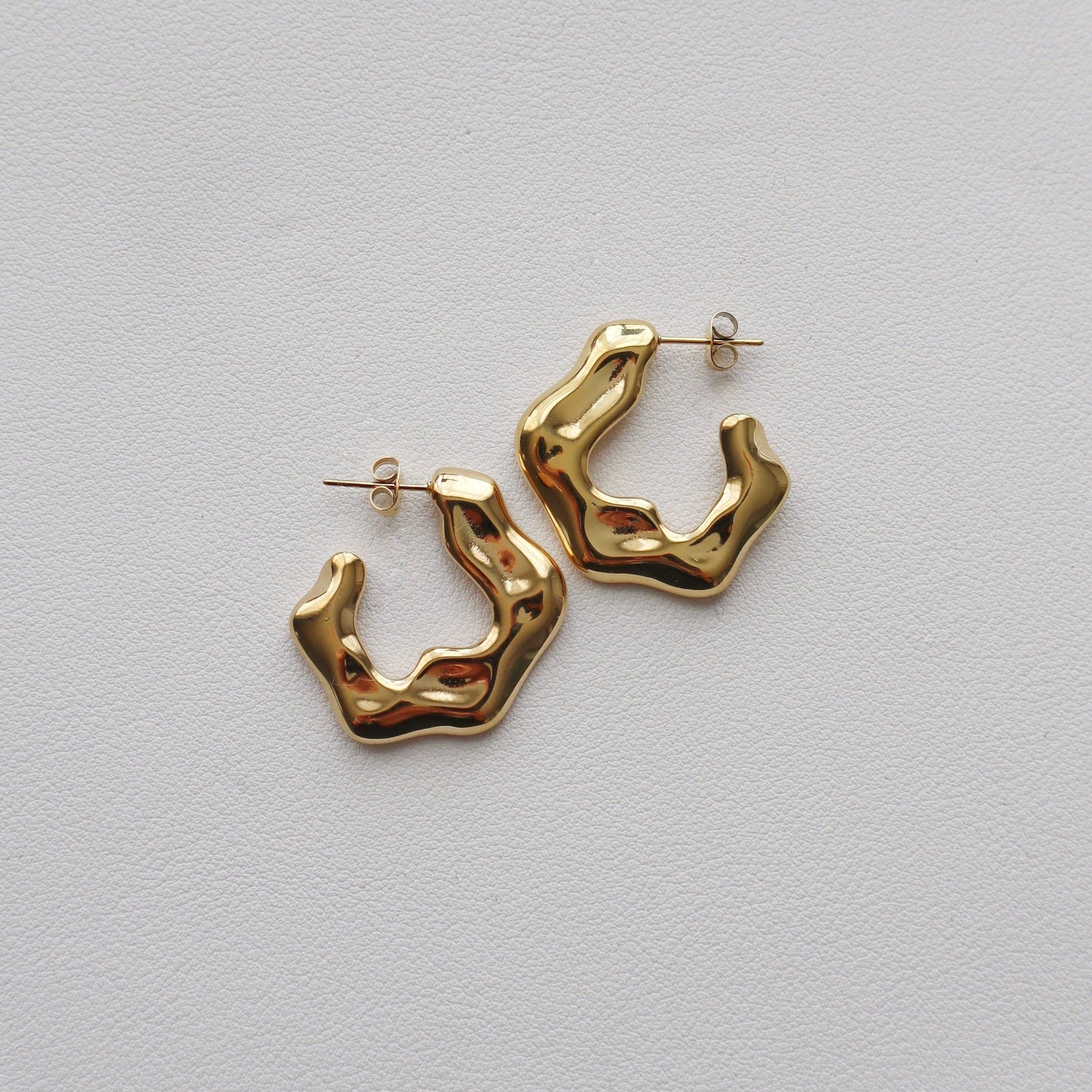 River Hoops | Statement Gold Hoops