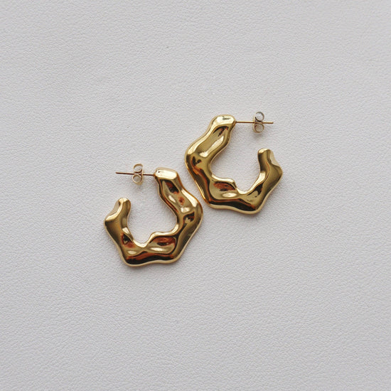 River Hoops | Statement Gold Hoops