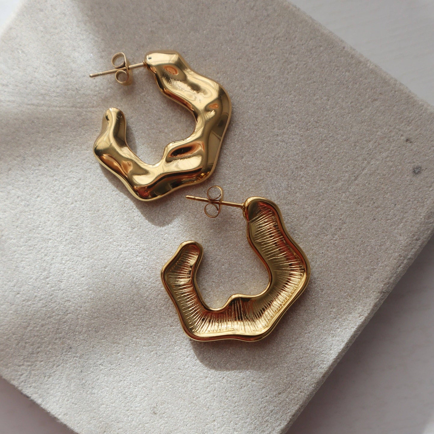 River Hoops | Statement Gold Hoops