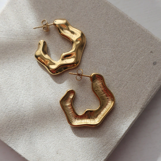 River Hoops | Statement Gold Hoops