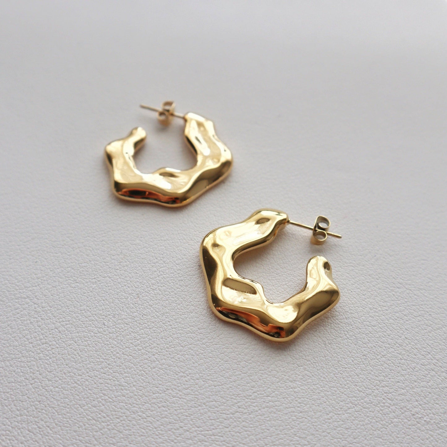 River Hoops | Statement Gold Hoops