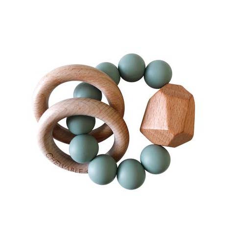 Silicone + Wood Baby Teether
