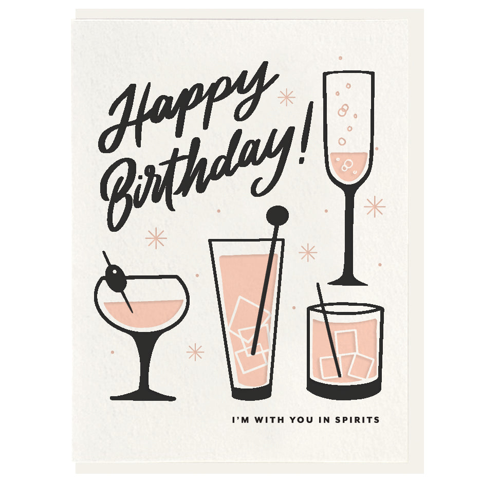 Birthday Spirits - Letterpress Card - Favor & Fern