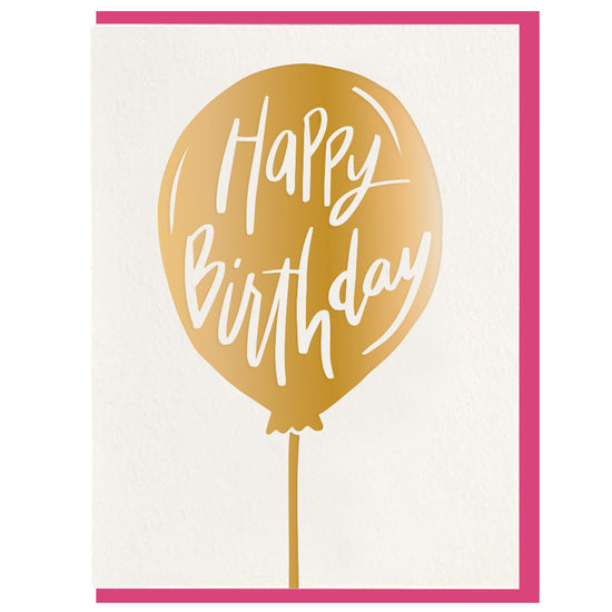 Gold Balloon Birthday Card - Favor & Fern