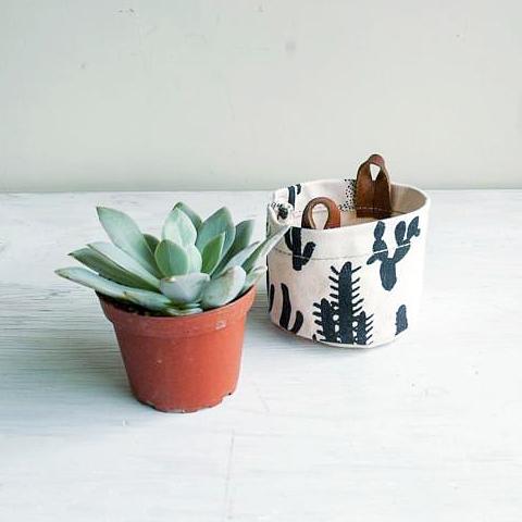 Small Cactus Print Planter - Favor & Fern