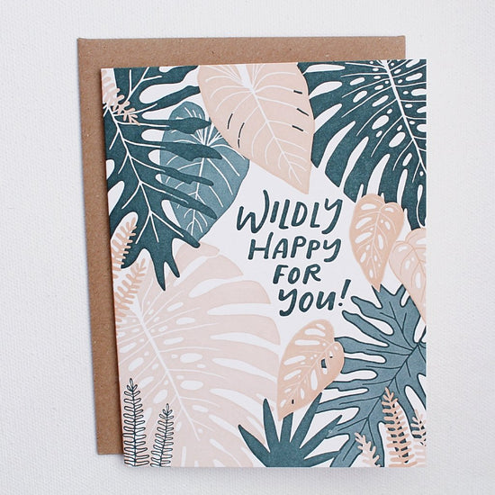 Wildly Happy Letterpress Card - Favor & Fern