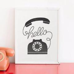 Hello Phone Letterpress Print - Favor & Fern