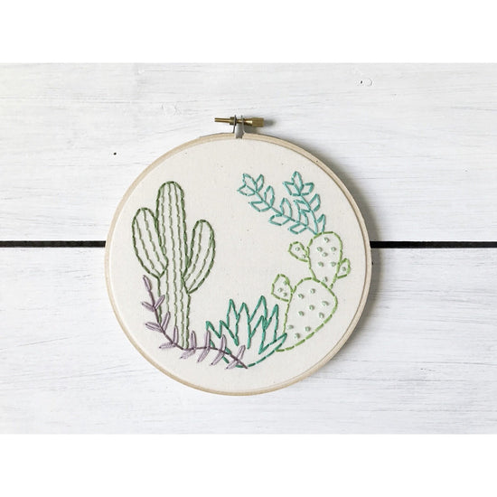 Succulent & Cactus Embroidery Art - Favor & Fern