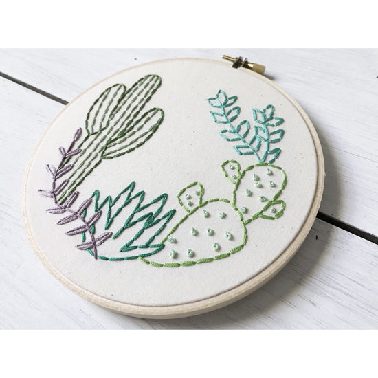 Succulent & Cactus Embroidery Art - Favor & Fern