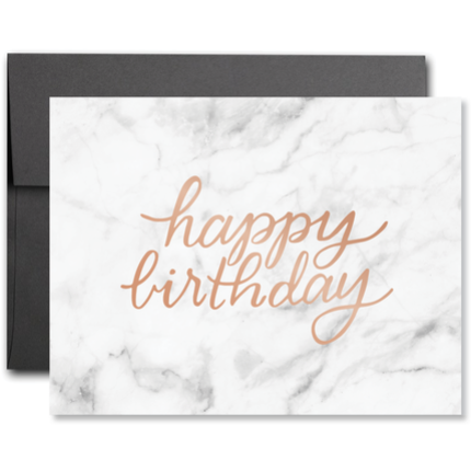 Marble Happy Birthday Foil Card - Favor & Fern