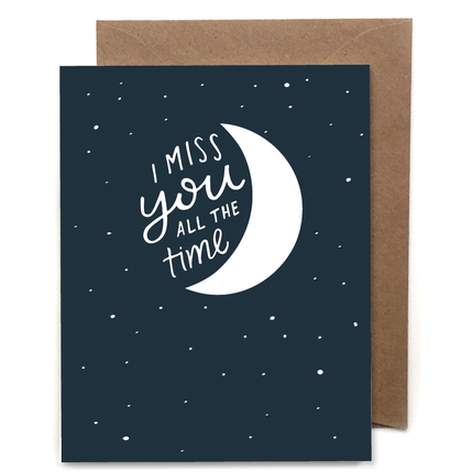 Miss You Moon Letterpress Card - Favor & Fern