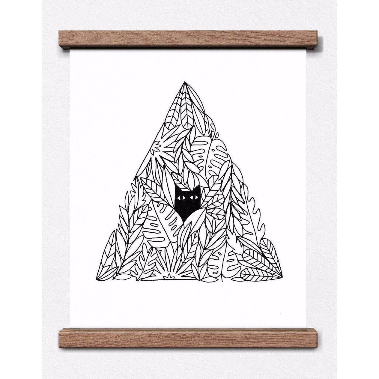 Cat in a Plant Pyramid Print - Favor & Fern