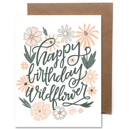 Wildflower Letterpress Card - Favor & Fern